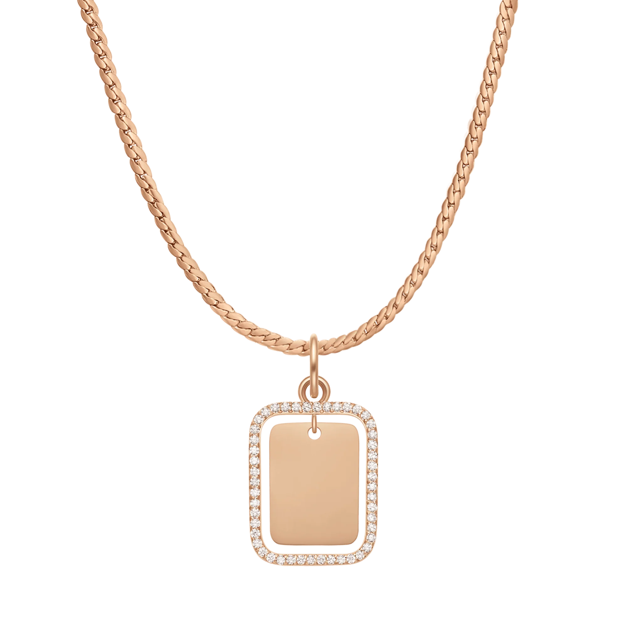 Rectangular Crystal Frame Pendant RG - Image 2
