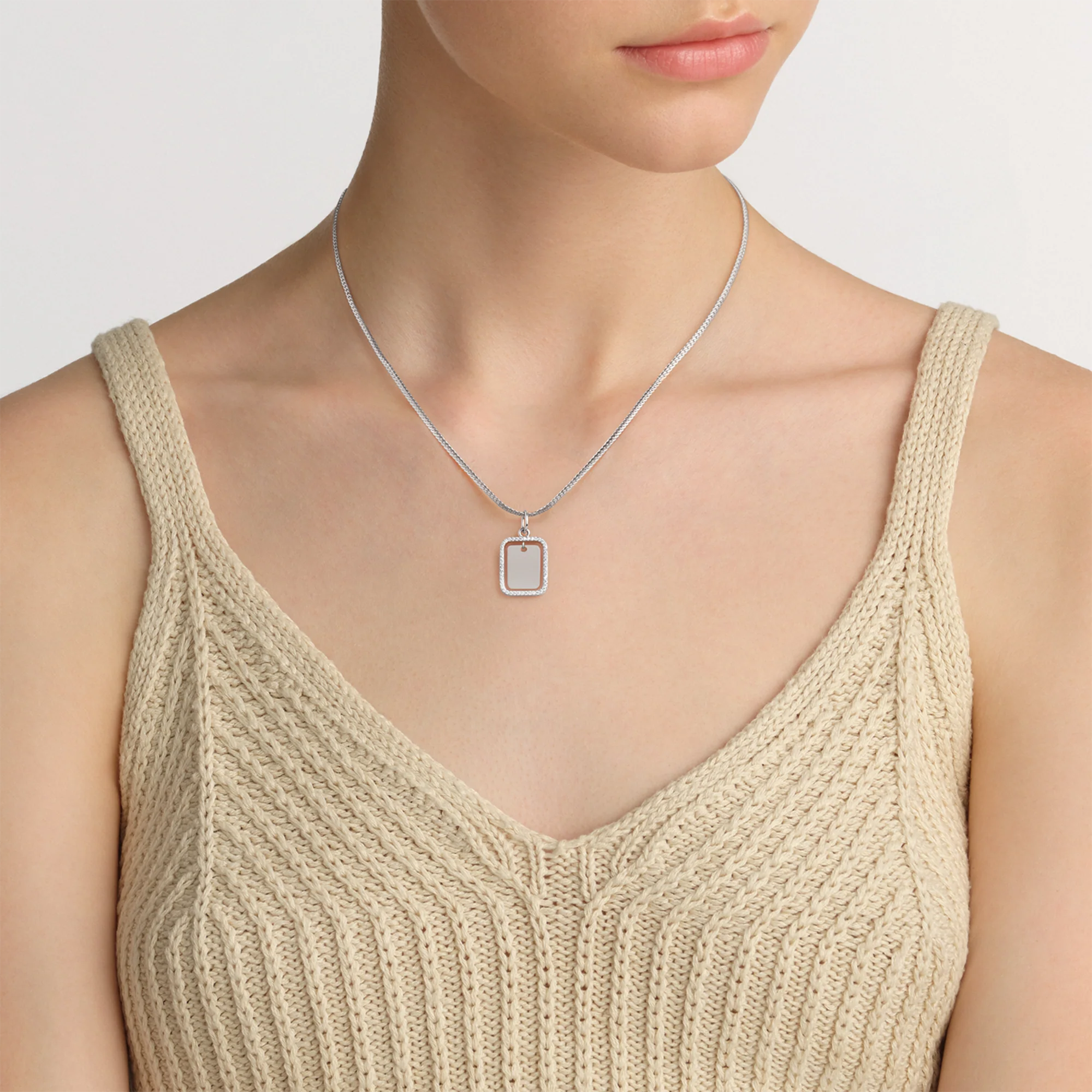 Rectangular Crystal Frame Pendant S - Image 4