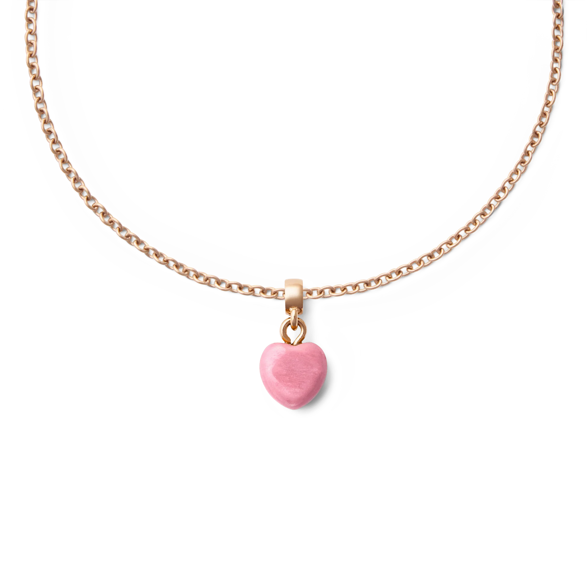 Rhondonite Heart Rose Gold Charm - Image 3
