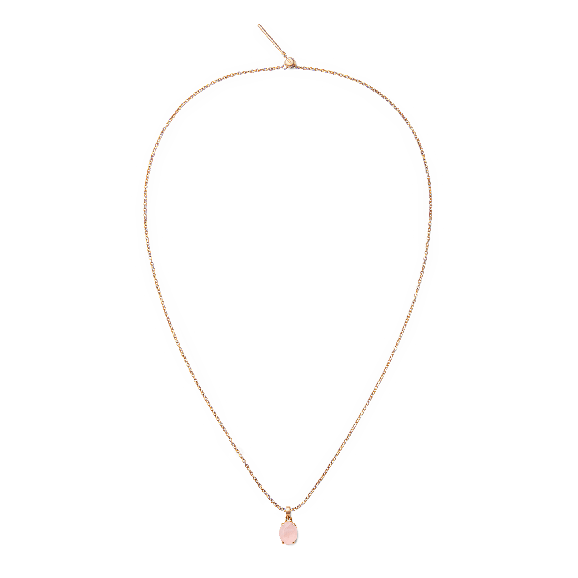 Rose Quartz Oval Rose Gold Charm - Image 4