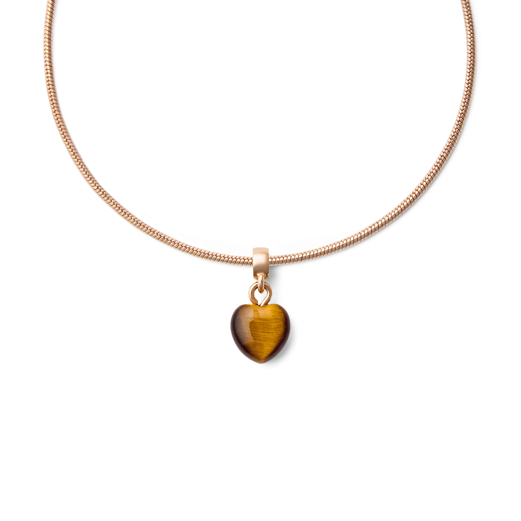 Tiger eye Heart Rose Gold Charm - Image 3