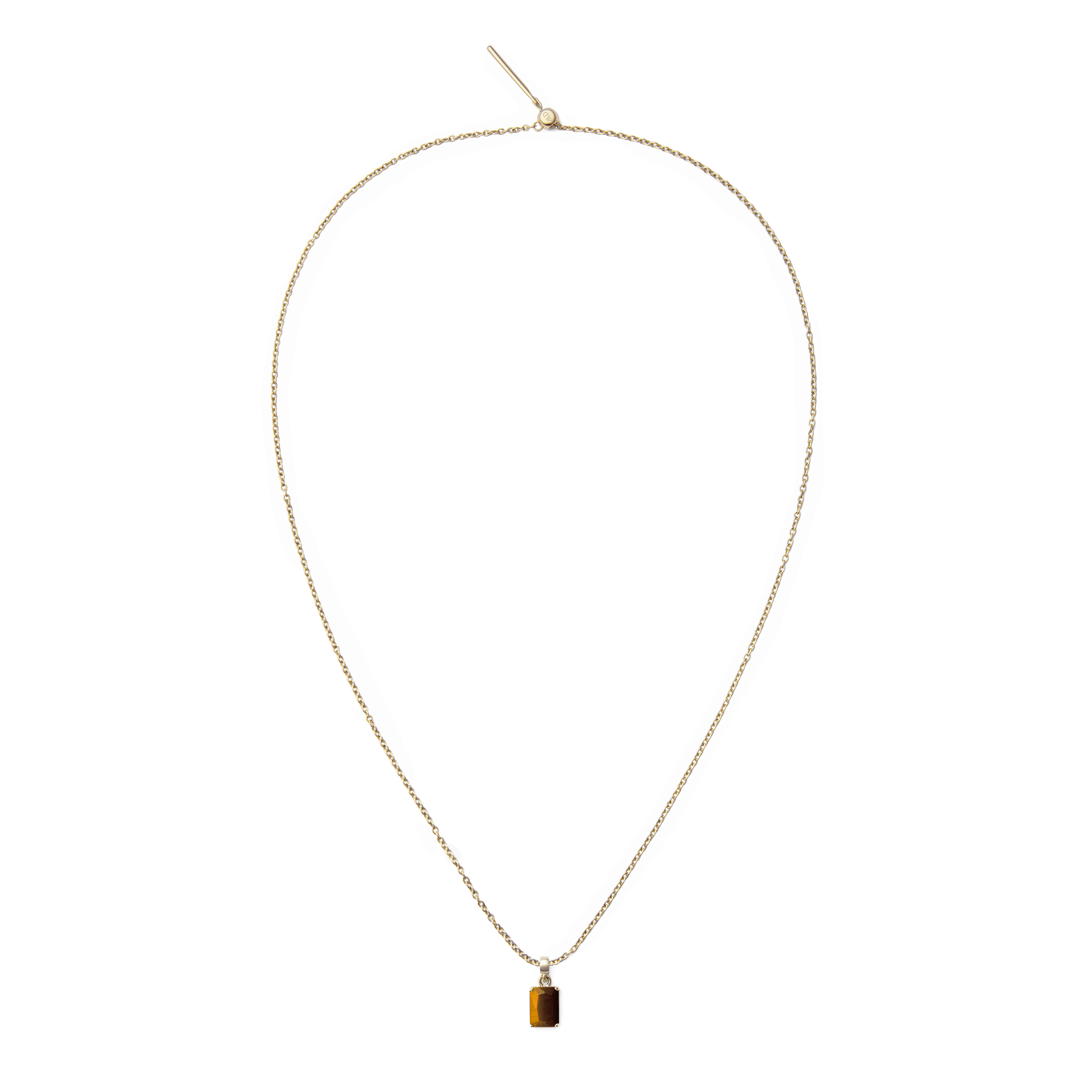 Tiger eye Octagon Gold Charm - Image 4