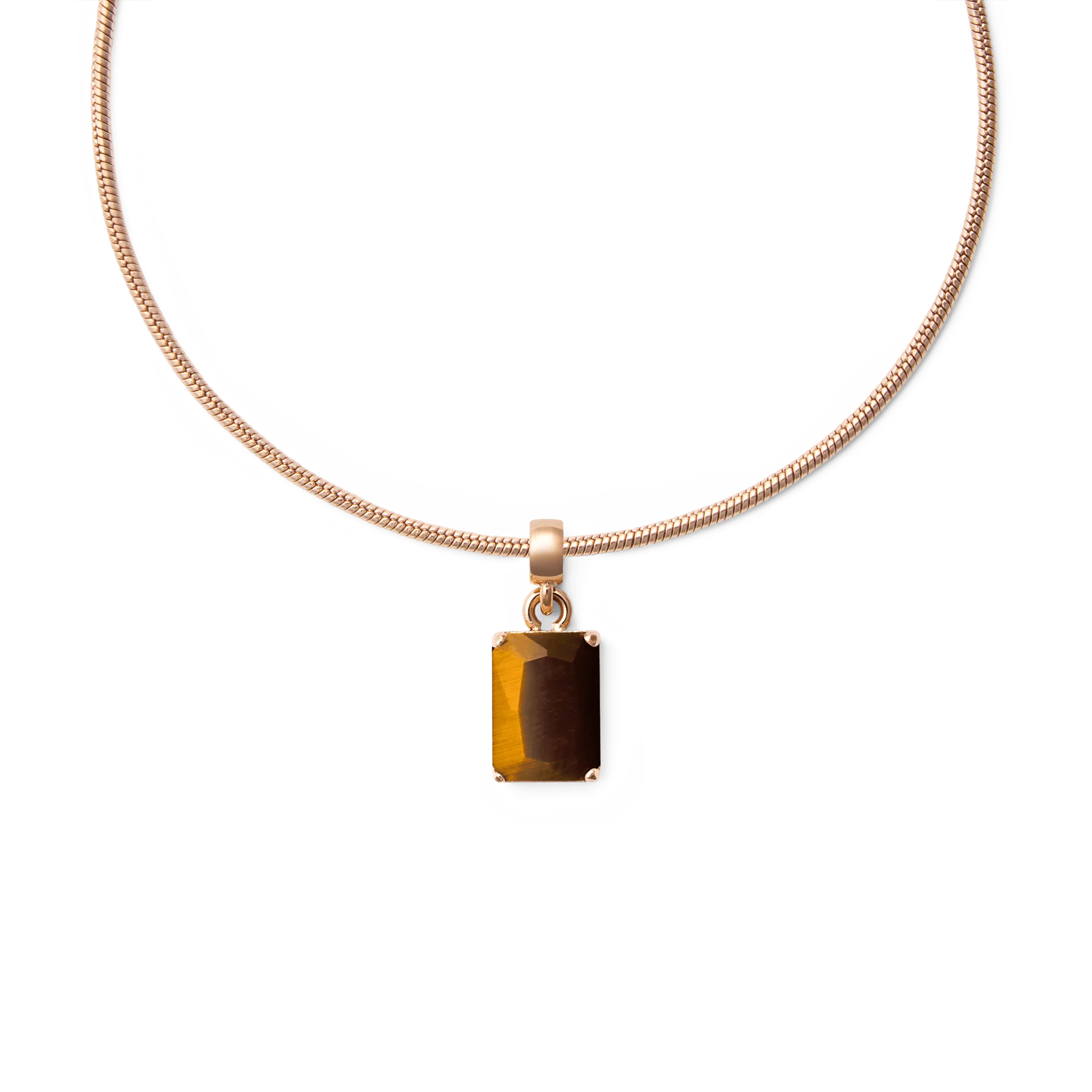 Tiger eye Octagon Rose Gold Charm - Image 3